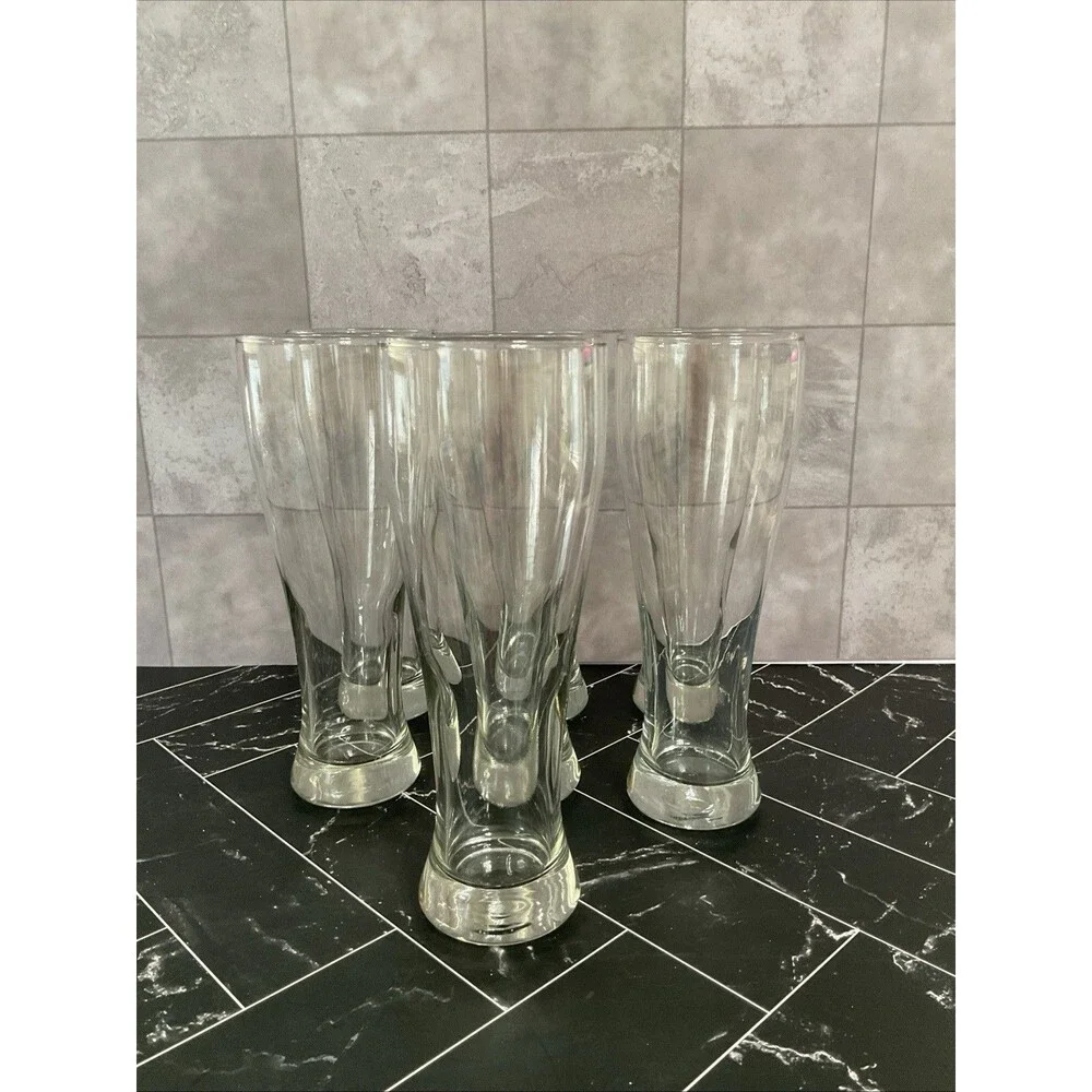 Pilsner 9.25” X 3.25” Mouth Glasses, Set of 7 Great Shape